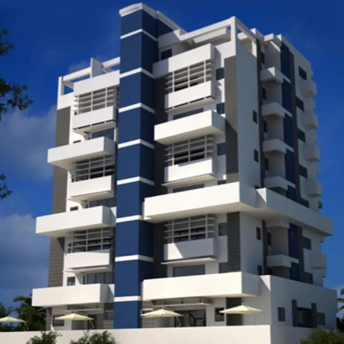 Render de Torre Bretón II: fachada